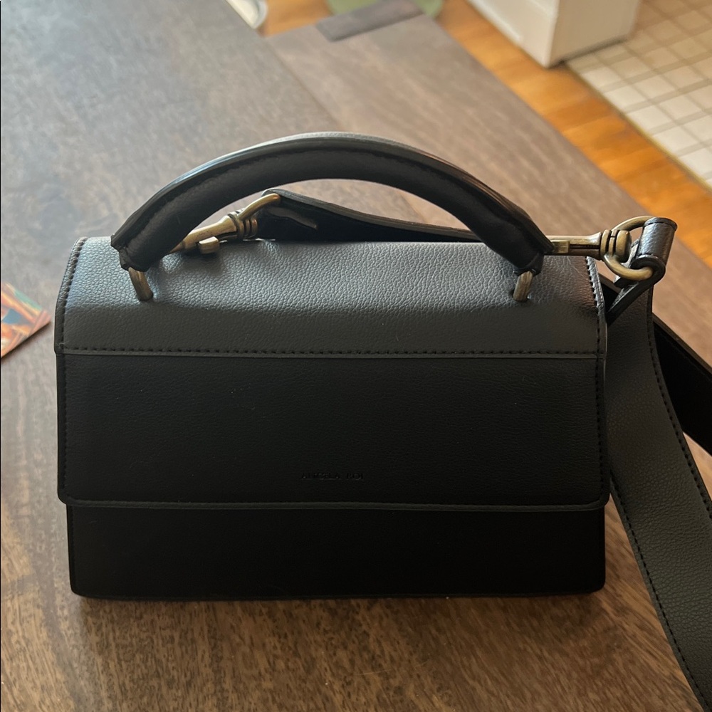 Angela Roi Hamilton satchel black vegan bag hand bag purse - Picture 3 of 5
